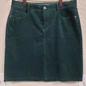 Green corduroy skirt